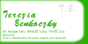 terezia benkoczky business card